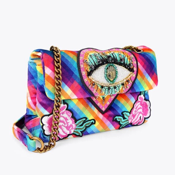 KURT GEIGER LONDON Kensington Medium Soft Embellished Rainbow Eye Shoulder Bag - Picture 6 of 9